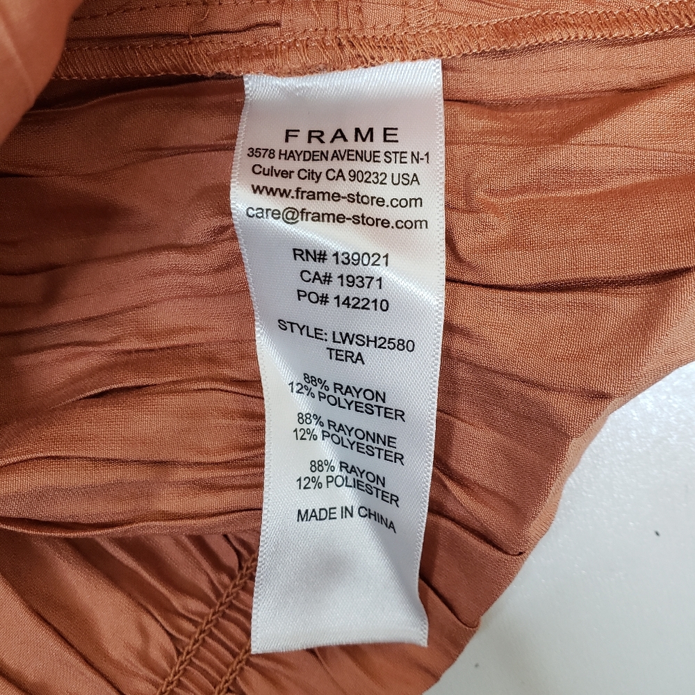 Frame Denim Rust Sleeveless Blouse - Picture 8 of 13